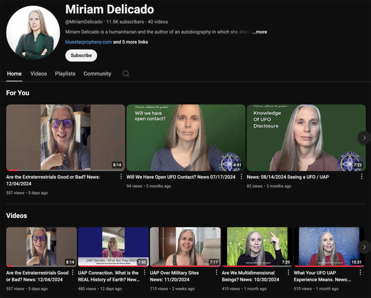 Miriam's YouTube Channel